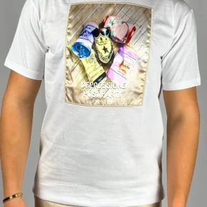 T-shirt grafica patch girocollo