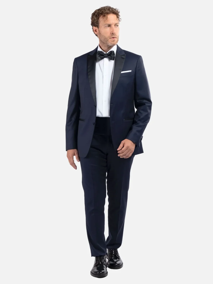 Smoking Blu Royal Scuro in Lana Sensorial - immagine 3
